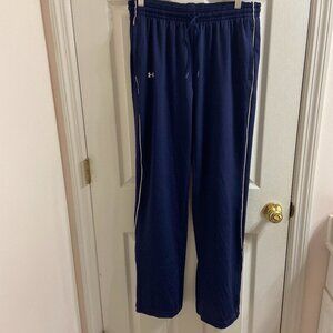 Under Armour Navy Sweatpants with pockets & white striping (M)